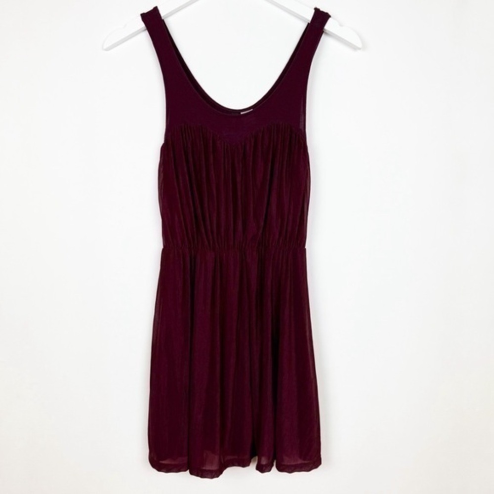 H&M Divided Fall Maroon Flowy Mini Dress woman’s Size 4 Small
